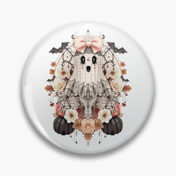 Item preview, Floral Lace Ghost – Spooky Elegant Halloween Poster Art designed and sold by Medeea Publishing.