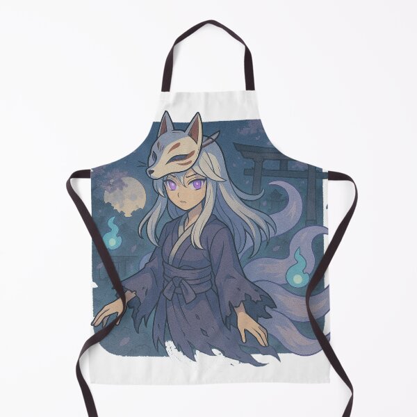 Item preview, Anime Fox Mask Spirit Girl Yokai Sticker designed and sold by NitkiStudio.