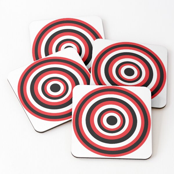 Item preview, Red, Black and White Concentric Circles – Modern Geometric Abstract Design designed and sold by Uceepeace.