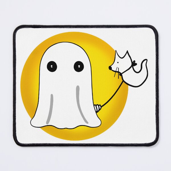 Item preview, Halloween illustration of a little ghost in a white cloth leading a dog spirit designed and sold by nongsao4.