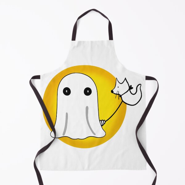 Item preview, Halloween illustration of a little ghost in a white cloth leading a dog spirit designed and sold by nongsao4.