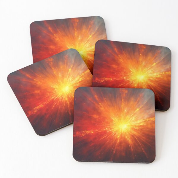 Item preview, Brilliant Fiery Explosion of Light with Glowing Orange and Yellow Particles in Dark Cosmic Background designed and sold by Mimoshi ⭐⭐⭐⭐⭐.