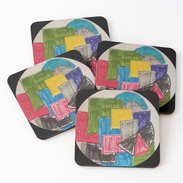 Item preview, geometric abstract design colorful shapes designed and sold by SmashingDeals.