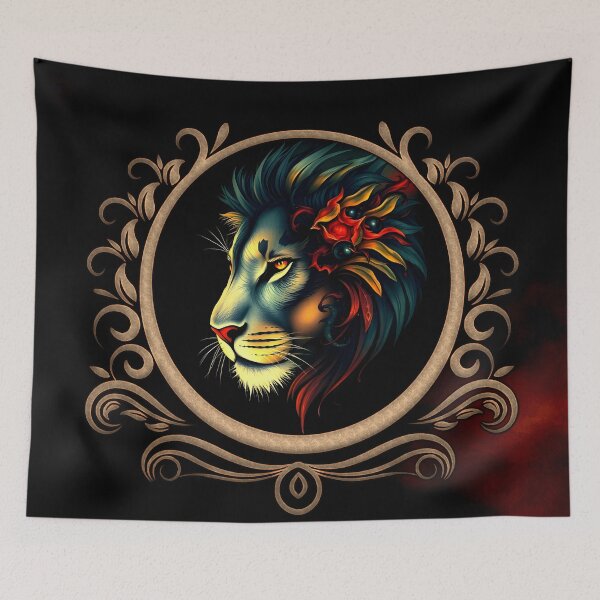 Aperçu de l'œuvre Portrait de tête de lion stylisé créée et vendue par nicky2342.