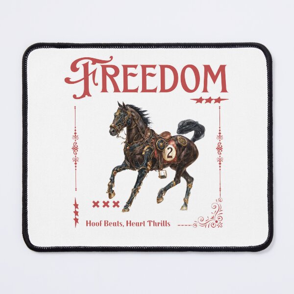 Item preview, Freedom Racing Horse with Vintage Western Style designed and sold by Anastasiia Yurevych.