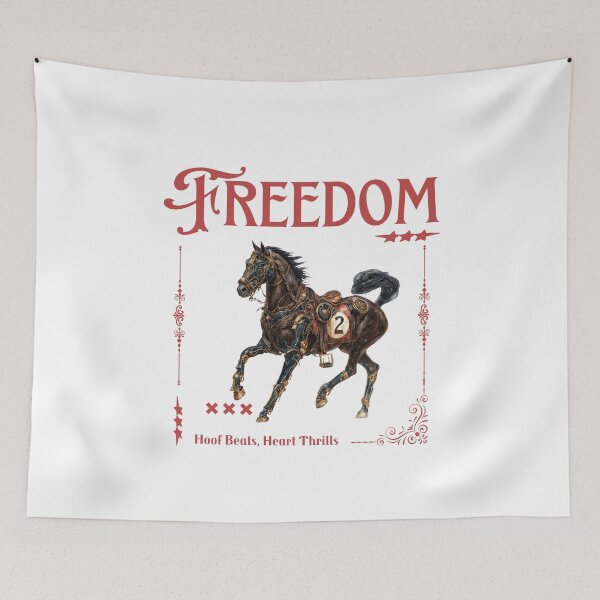 Item preview, Freedom Racing Horse with Vintage Western Style designed and sold by Anastasiia Yurevych.