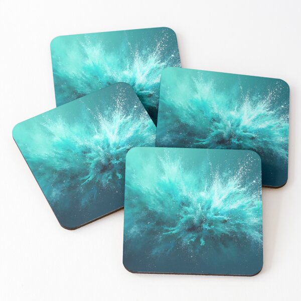 Item preview, Explosive Aqua and Teal Powder Burst Creating Dynamic Motion and Energy Effect on Gradient Background designed and sold by Mimoshi ⭐⭐⭐⭐⭐.