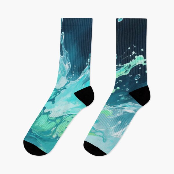Item preview, Vivid Splash of Turquoise and Aqua Waves with Water Droplets in Dynamic Ocean Energy Artwork designed and sold by Mimoshi ⭐⭐⭐⭐⭐.
