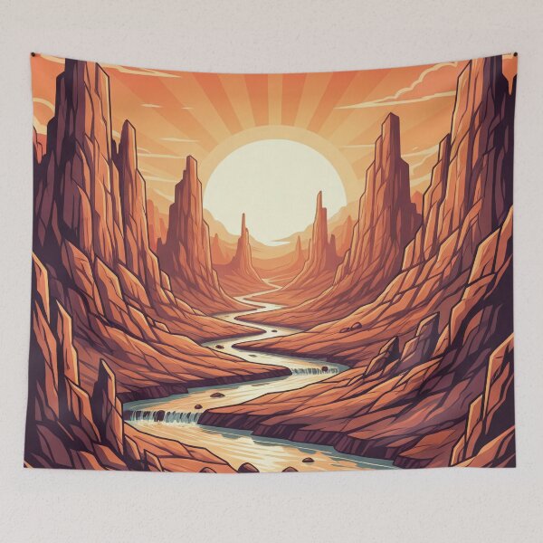 Item preview, Desert Canyon Sunset River Art designed and sold by 0606PM.