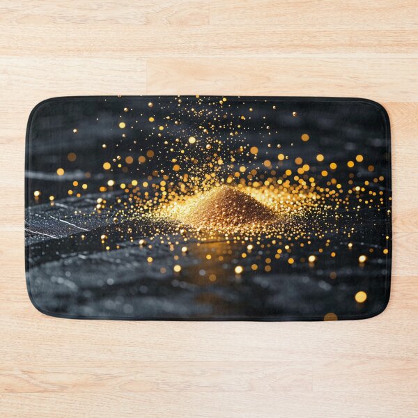 Item preview, Golden Sparkling Dust Rising from Dark Surface with Glowing Particles Creating Magical Abstract Dreamlike Artwork designed and sold by Mimoshi ⭐⭐⭐⭐⭐.