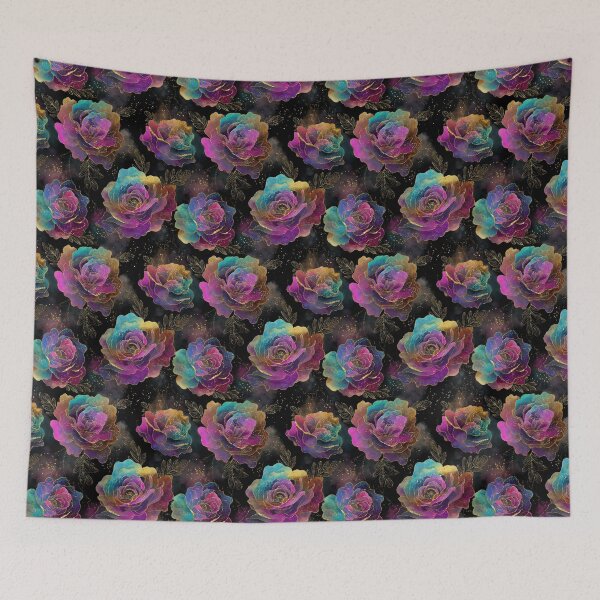 Item preview, Cosmic Roses with Gold Sparkle on Black designed and sold by Anastasiia Yurevych.