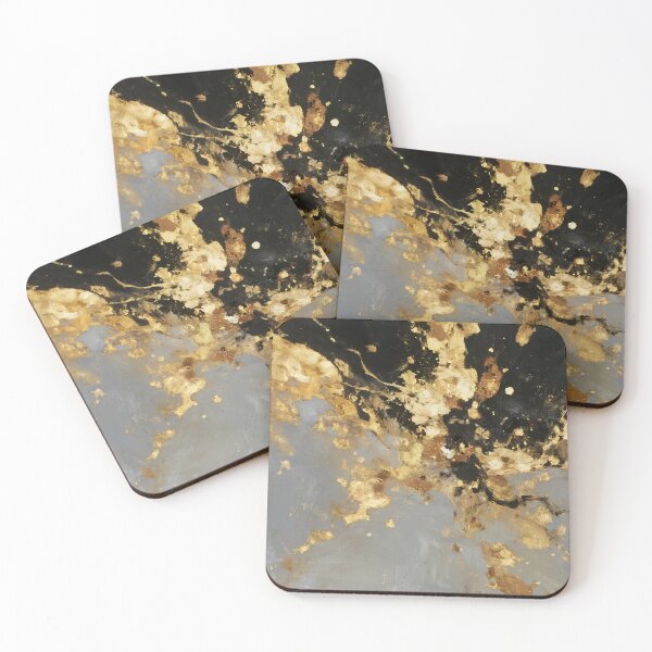 Item preview, Elegant Abstract Gold and Black Explosion with Soft Gray Background Creating Luxurious and Dramatic Modern Artwork designed and sold by Mimoshi ⭐⭐⭐⭐⭐.