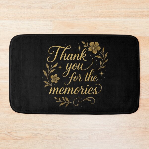 Item preview, Thank You for the Memories Quote – Elegant Gold Cursive Typography with Floral Accents for Stickers, Apparel & Gifts designed and sold by DailyVibesCo.