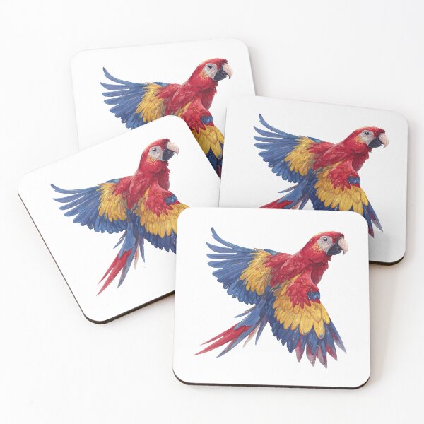 Item preview, Colorful Scarlet Macaw Parrot in Flight designed and sold by Anastasiia Yurevych.