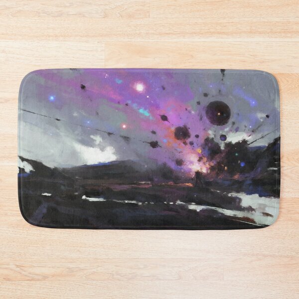 Item preview, Surreal Cosmic Landscape with Exploding Planets and Vibrant Nebula Colors Across Dark Mysterious Alien Terrain designed and sold by Mimoshi ⭐⭐⭐⭐⭐.