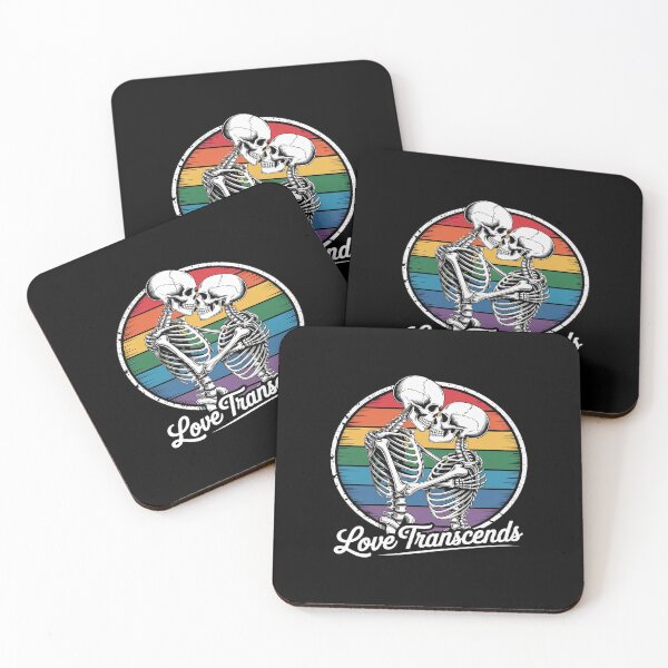 Item preview, Rainbow Flag LGBTQ Skeleton Couple Lesbian Pride Support designed and sold by procionartss.