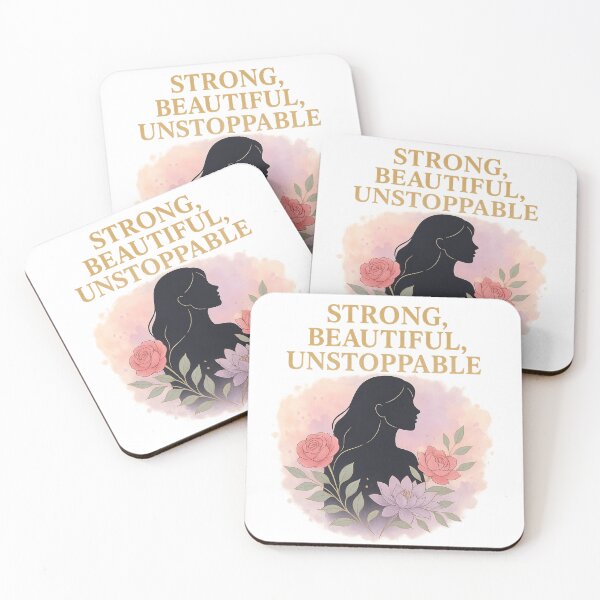 Item preview, Strong Beautiful Unstoppable Woman Empowerment Floral Art designed and sold by Rockz-Fashion.