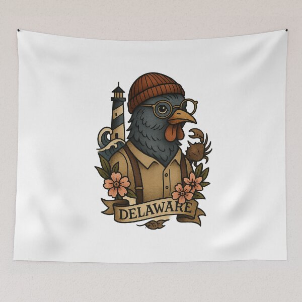 Item preview, Delaware Blue Hen – Nifty Fifty Collection designed and sold by Zippitydodads.