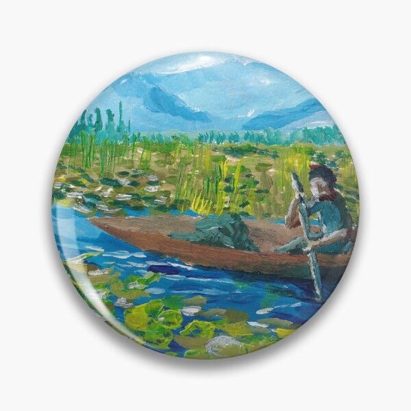 Item preview, Canoeing between waterlilies on Dal lake in Kashmir designed and sold by SoupSouka.