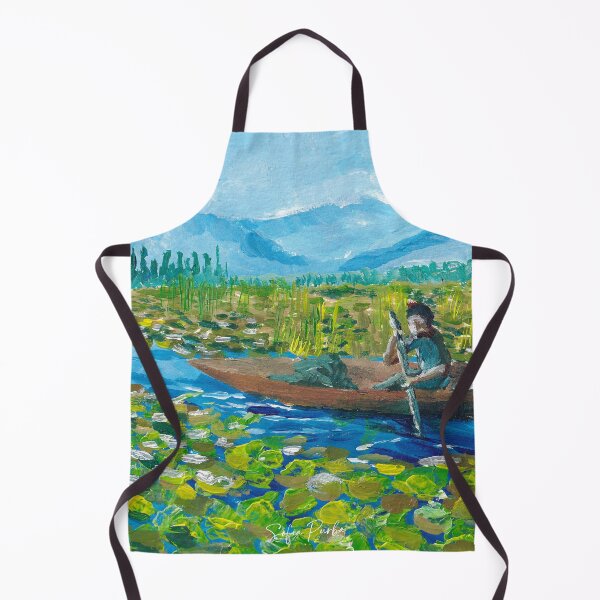 Item preview, Canoeing between waterlilies on Dal lake in Kashmir designed and sold by SoupSouka.