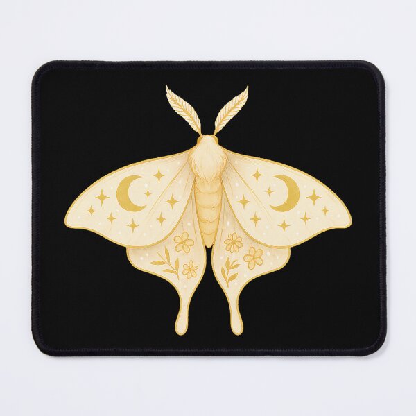 Item preview, Golden Celestial Moth – Moon & Stars Whimsical Design designed and sold by Zee's Whimsical Wonders.