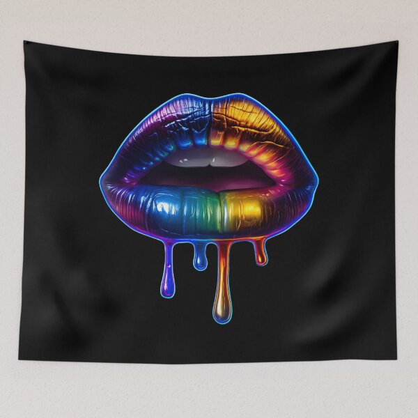 Item preview, Electric Kiss: Neon Rainbow Drip designed and sold by TheDuckprints.