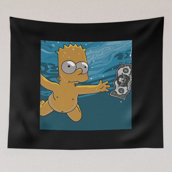 Item preview,  Bart Simpson Chasing Money Nirvana Cover Album Cover designed and sold by RobtButler.