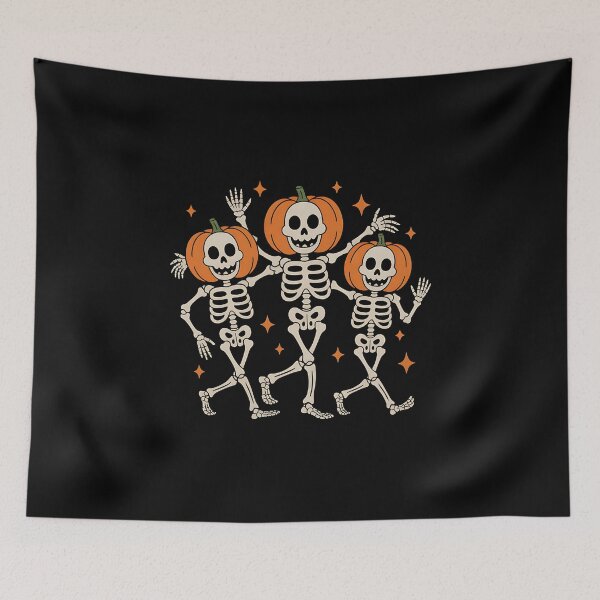 Item preview, Pumpkin Head Dancing Skeletons designed and sold by sandrahofer-art.
