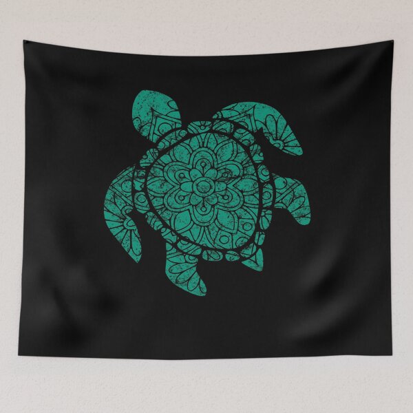 Item preview, Teal Sea Turtle Mandala Distressed designed and sold by LarkDesigns.