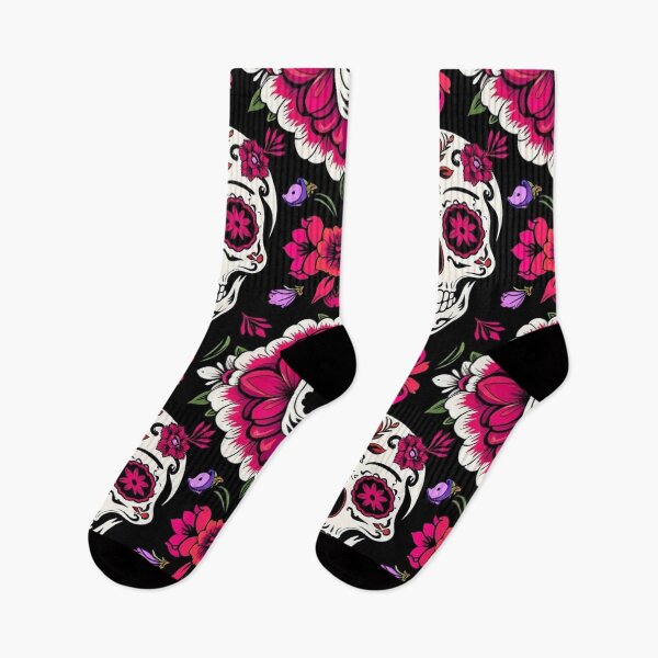 Item preview, Vibrant Sugar Skull Pattern: Dia de los Muertos Floral Calavera Repeat Design designed and sold by WHITE FLAME PRINTS.