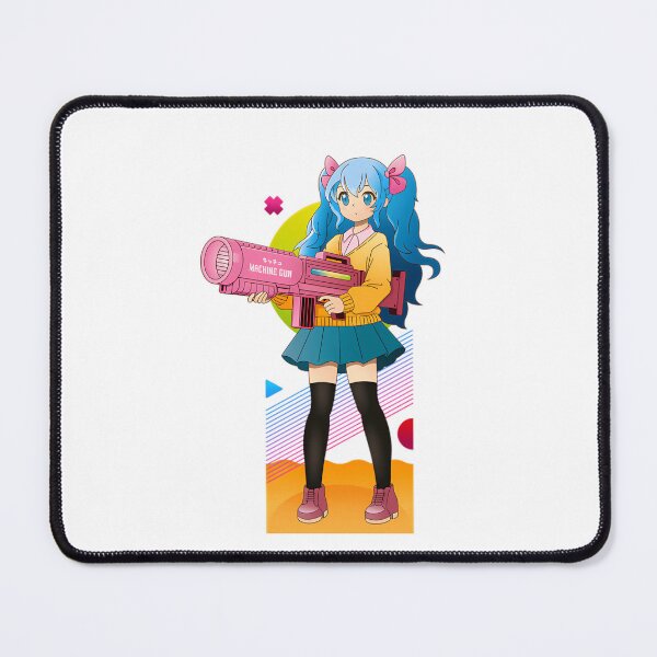 Item preview, Cute Machine Gun Anime Girl 80'S Vibe designed and sold by EllinoKlemo.