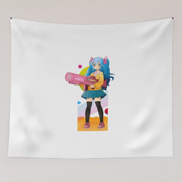 Item preview, Cute Machine Gun Anime Girl 80'S Vibe designed and sold by EllinoKlemo.