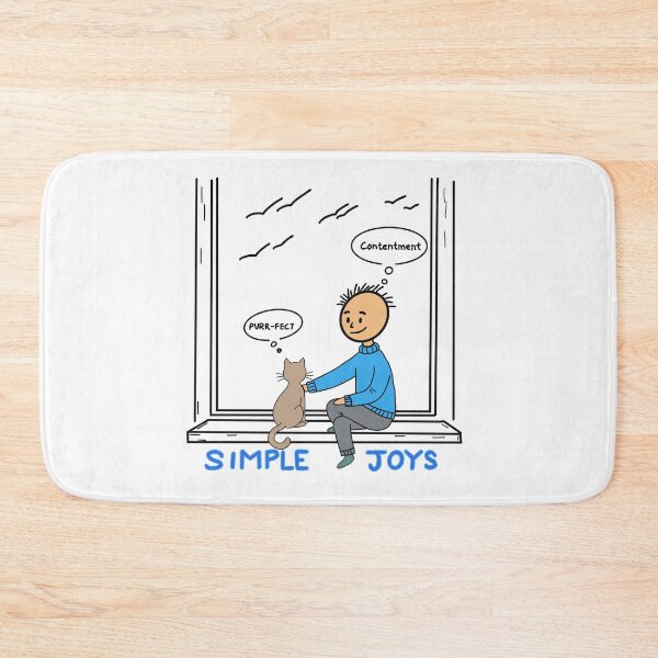 Item preview, Simple Joys with Cats – Cozy Stick Figure Quote Design for Cat Lovers designed and sold by Popstudio85.