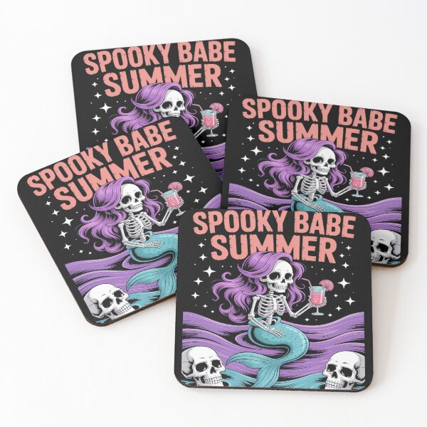 Item preview, Spooky Babe Summer Gothic Mermaid Skeleton Crystal Ocean designed and sold by PeteHomenick.