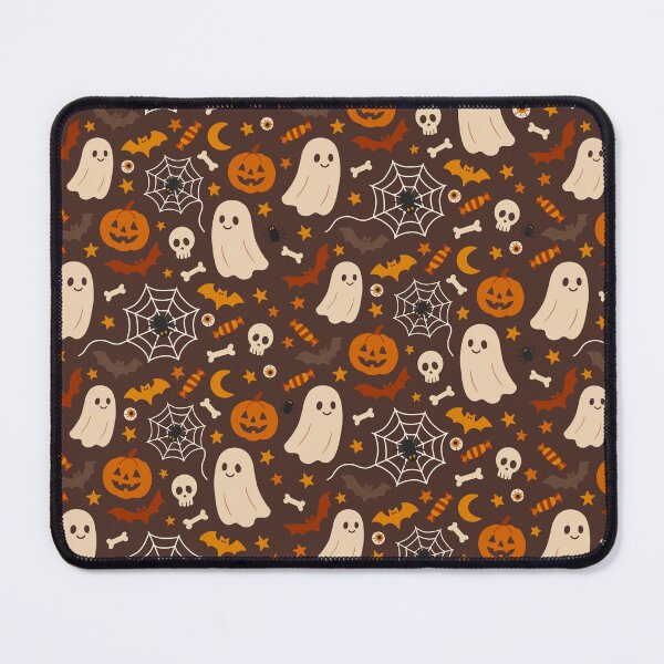 Item preview, Halloween pattern with sweet ghosts batts pumpkins designed and sold by Studio Pico.