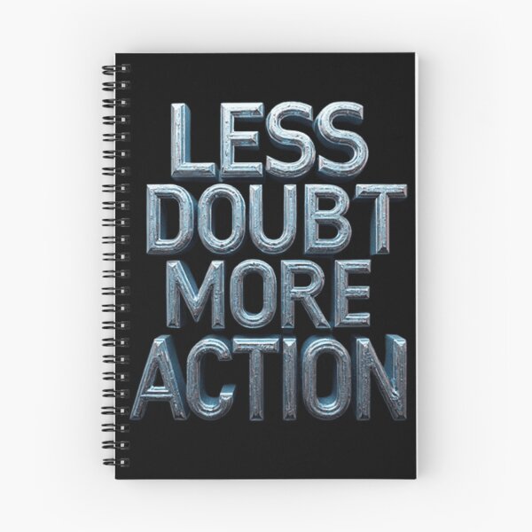 Item preview, Less Doubt More Action Bold Futuristic Typography designed and sold by Life Quotes.