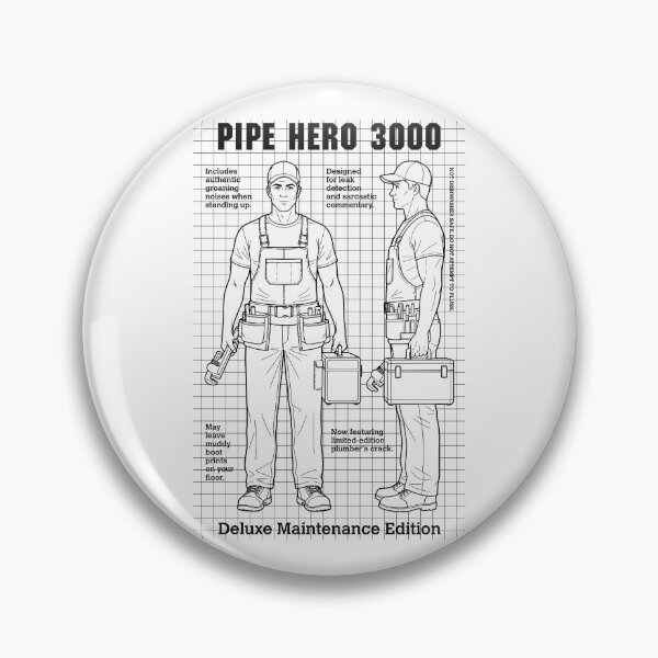 Item preview, Funny Plumber Joke Action Figure Pipe Hero Plumbing Wrench designed and sold by GrandeDuc.