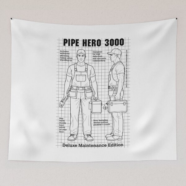 Item preview, Funny Plumber Joke Action Figure Pipe Hero Plumbing Wrench designed and sold by GrandeDuc.