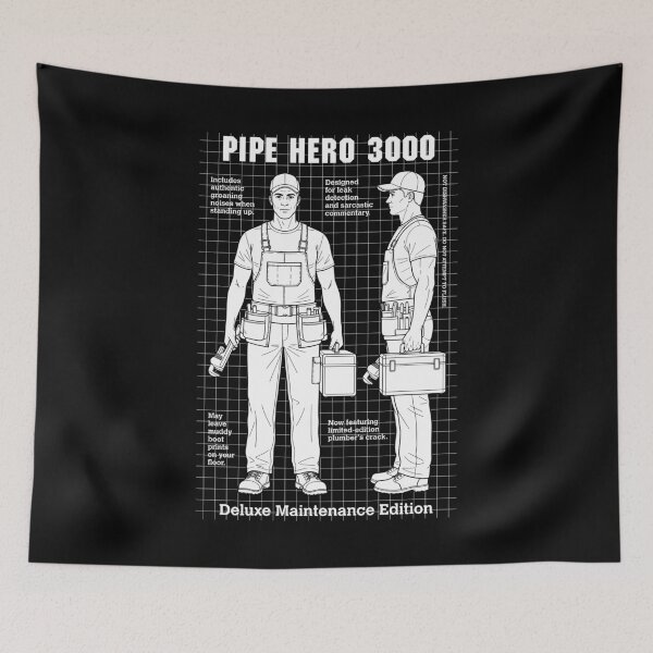 Item preview, Funny Plumber Joke Action Figure Pipe Hero Plumbing Wrench designed and sold by GrandeDuc.