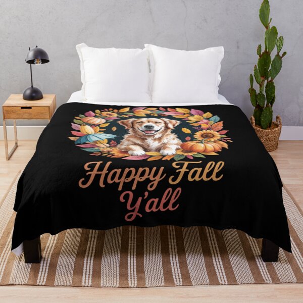 Item preview, Cute Autumn Fall Dog Lover Golden Retriever Happy Fall Y'all designed and sold by Sunset4Bones.