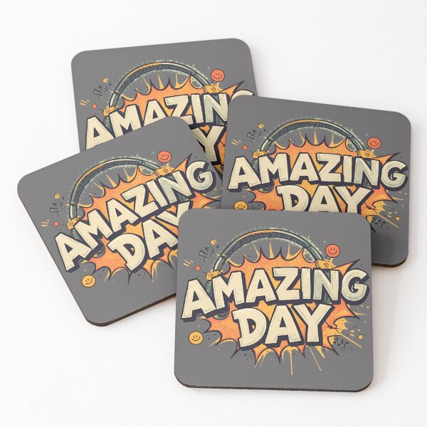 Item preview, Amazing Day – Large font with headphones, small smiles & music notes designed and sold by ParaSiempreS.