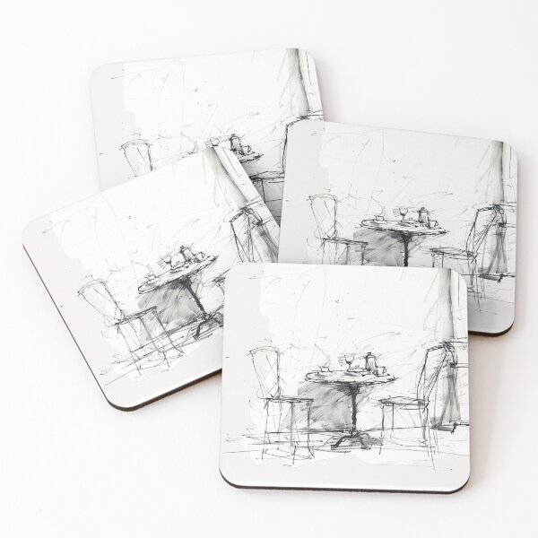 Item preview, Outdoor Cafe Table Abstract Sketch designed and sold by SleekLineSketches.