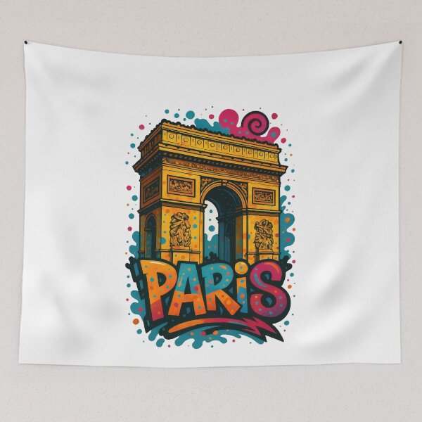 Item preview, Arc de Triomphe PARIS - Vibrant Graffiti City Design designed and sold by Earth Celebration Designs.