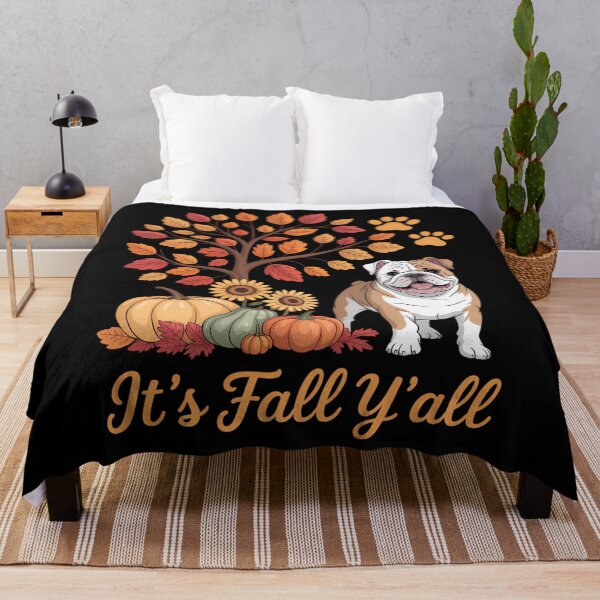 Item preview, English Bulldog Fall Leaves Autumn Maple Tree Thanksgiving designed and sold by LeeEvans222.