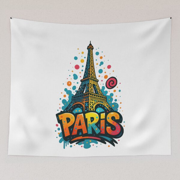 Item preview, Eiffel Tower PARIS - Vibrant Graffiti City Design designed and sold by Earth Celebration Designs.
