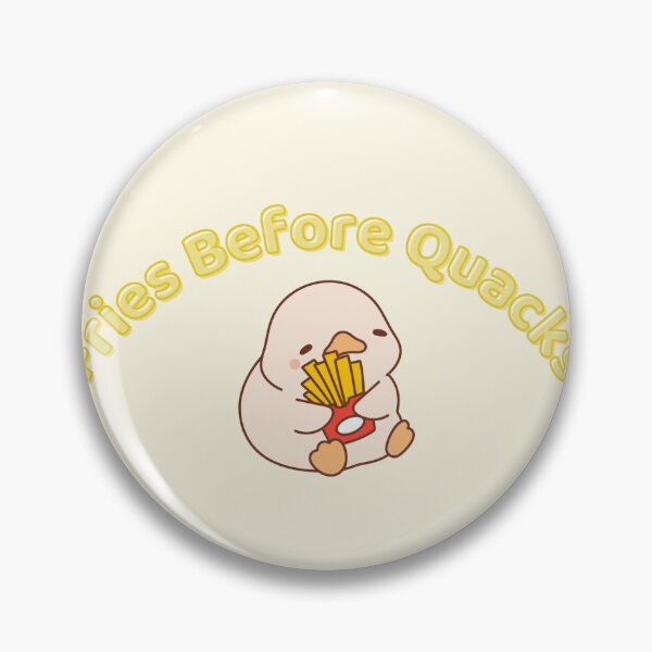 Item preview, Funny Kawaii Duck with Fries — Cute “Fries Before Quacks” Chibi Cartoon designed and sold by Moon's Arts.