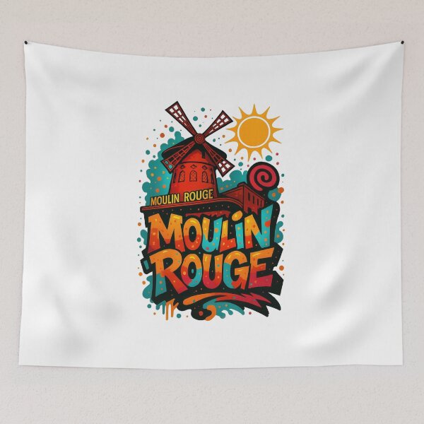 Item preview, Moulin Rouge PARIS - Vibrant Graffiti City Design designed and sold by Earth Celebration Designs.