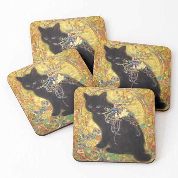 Item preview, 煌めく夢猫/ Glimmering Dream Cat: A Golden Nihonga Fantasy designed and sold by nakaitomoko.