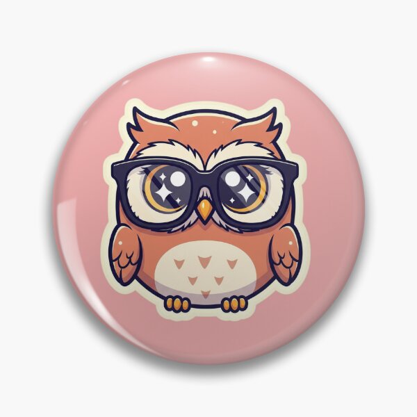 Item preview, Cute Owl With Glasses Kawaii Smart Bird Nerd Bookworm Animal Art designed and sold by bvdesignart.