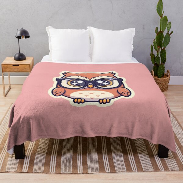 Item preview, Cute Owl With Glasses Kawaii Smart Bird Nerd Bookworm Animal Art designed and sold by bvdesignart.